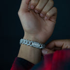 14mm Silver Prong Cuban Bracelet
