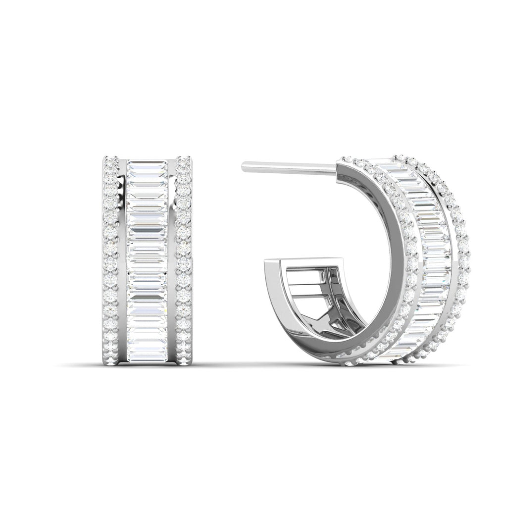 Bordered Baguette Cut Earrings