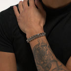 12mm Cuban Silver Bracelet Stainless Steel